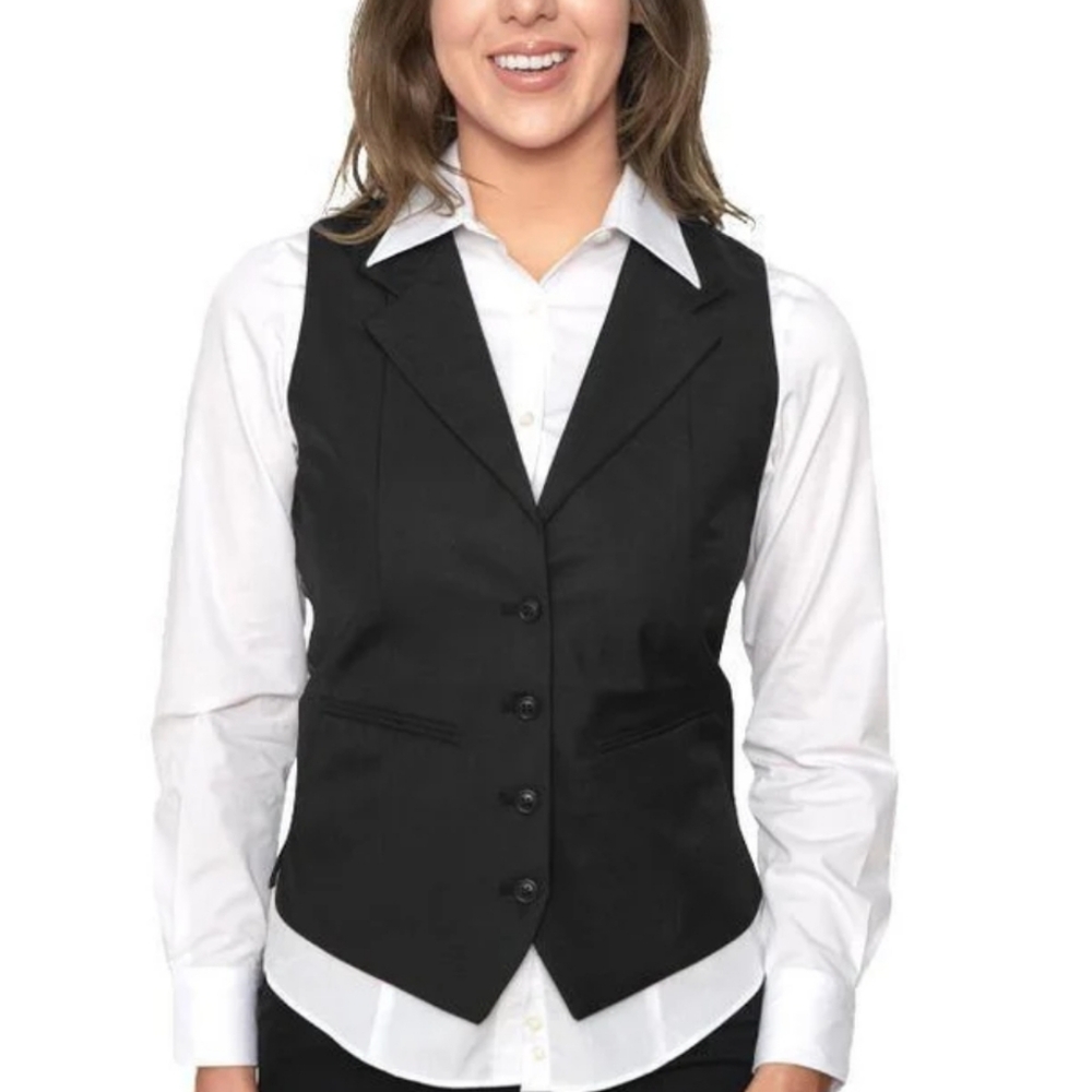Kloth Women’s Black Classic Vest with Lapel